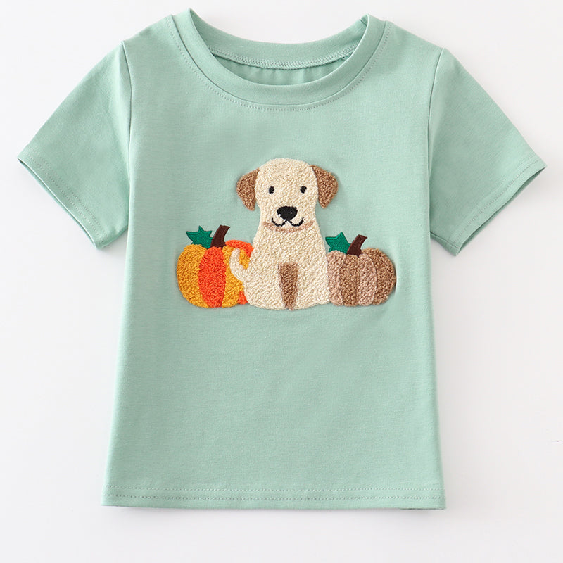 Puppy with Pumpkins