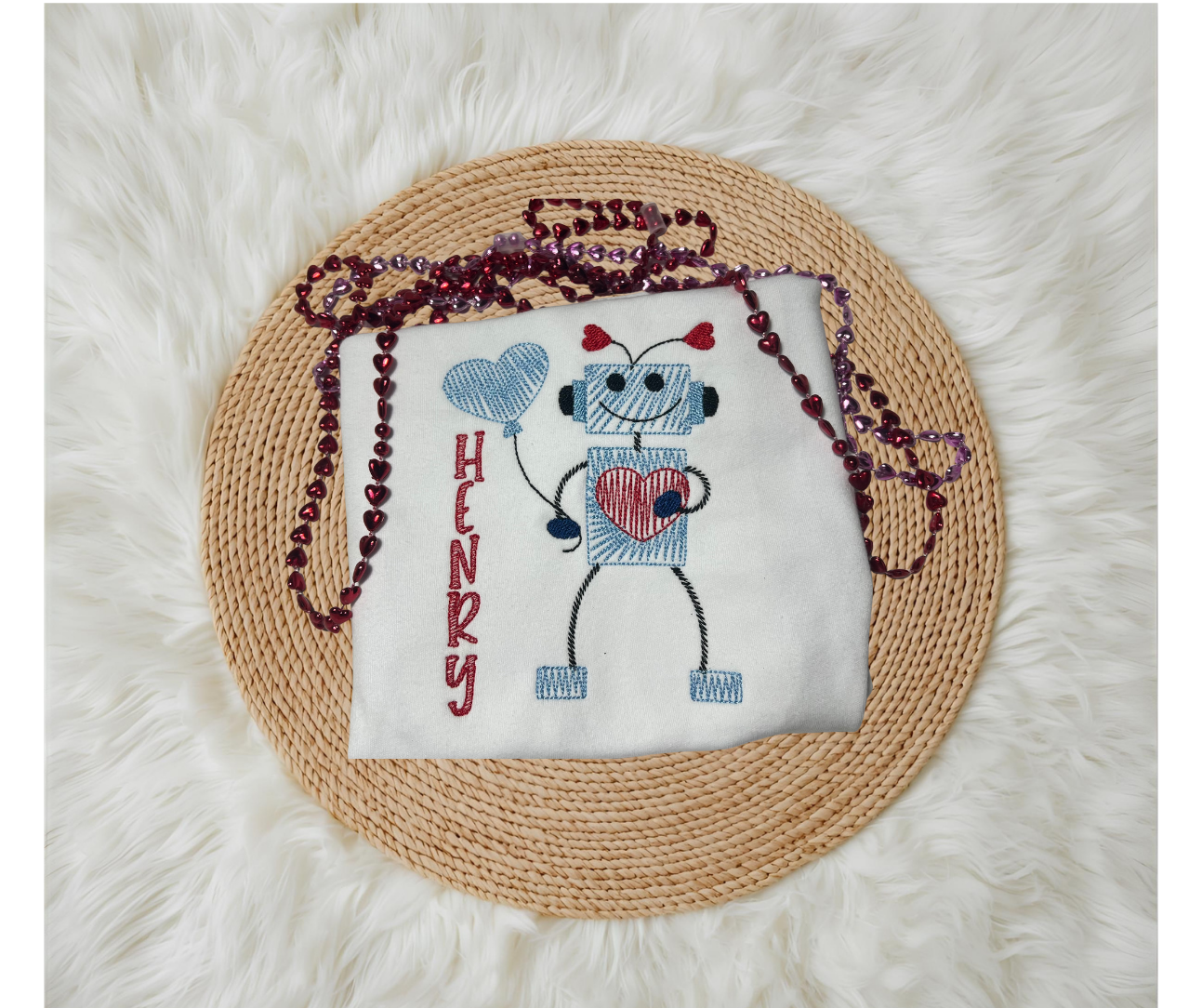 Valentine Square Robot Scribble Sketch