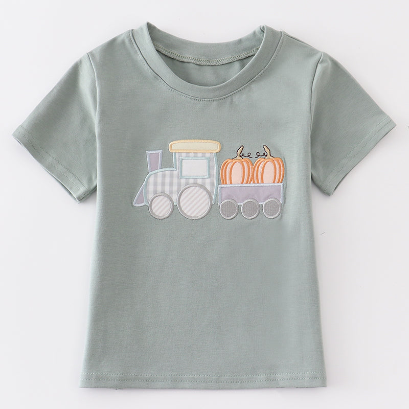 Pumpkin Train  Green Shirt