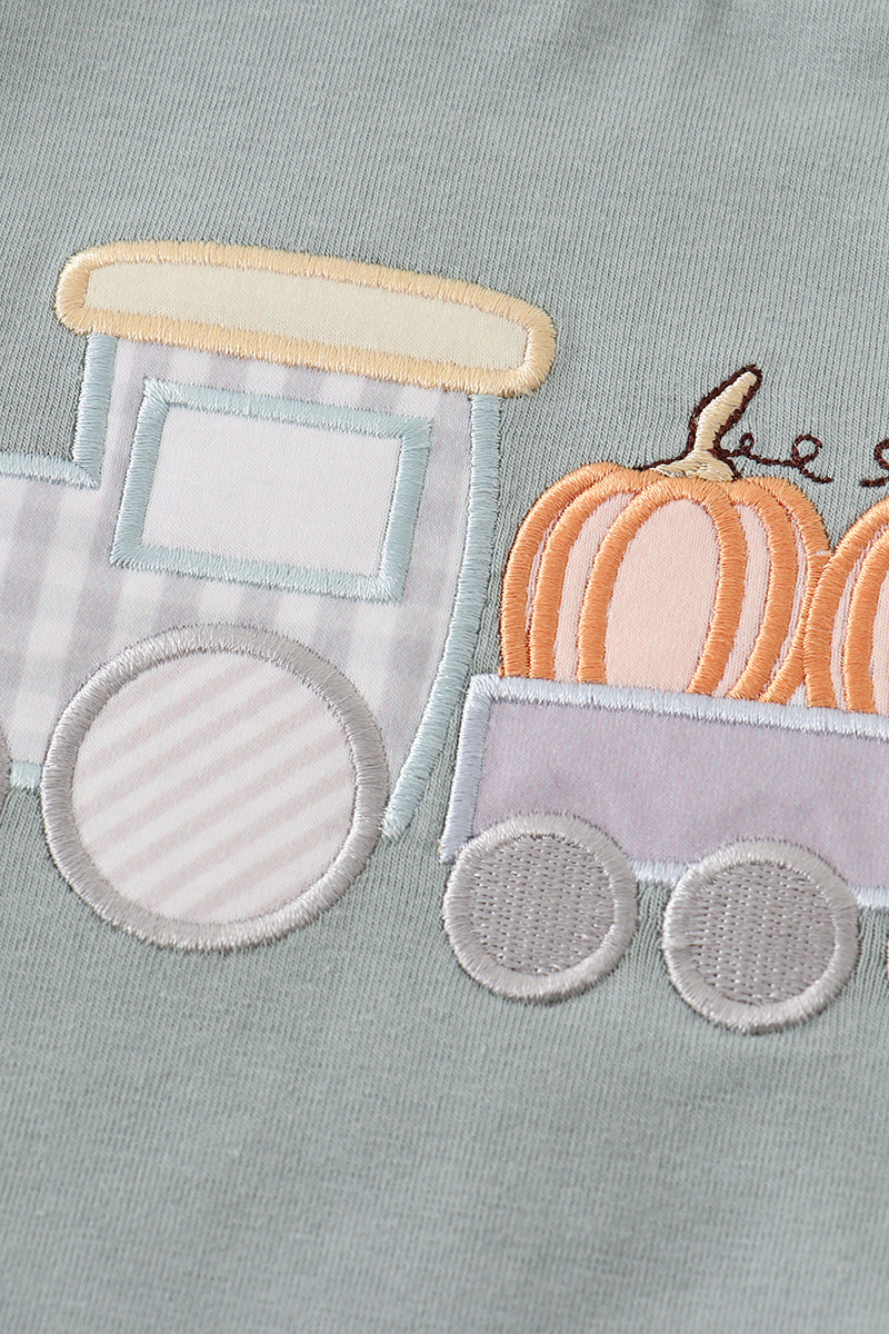 Pumpkin Train  Green Shirt