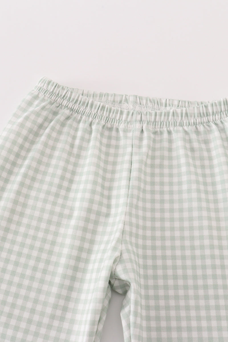Thanksgiving Turkey  Sage, Gingham  Pants Set