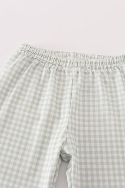Thanksgiving Turkey  Sage, Gingham  Pants Set