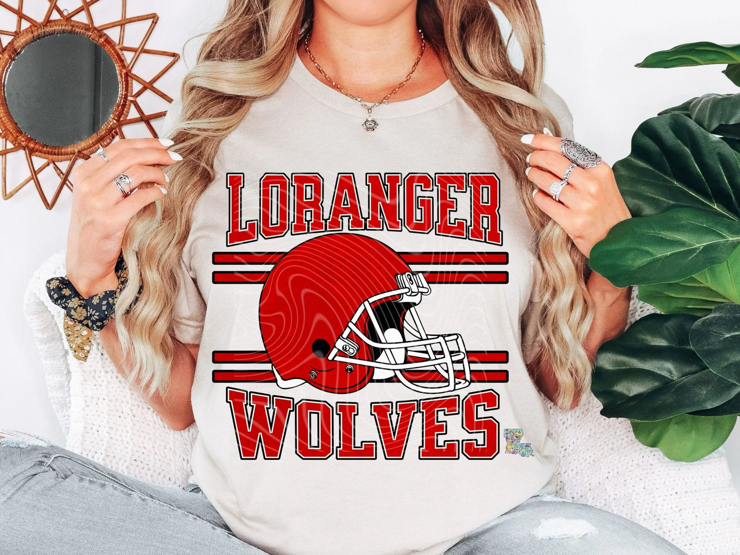 Loranger High Wolves Football Helmet