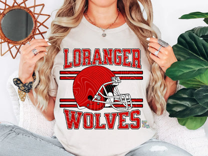 Loranger High Wolves Football Helmet