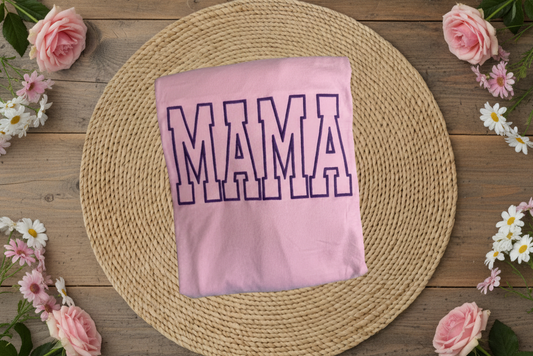 Mama Puff Outline Embroidered Shirt or Sweatshirt