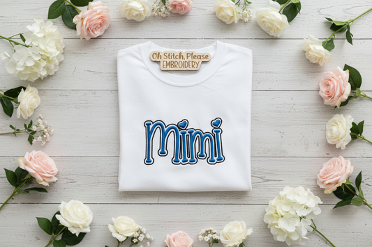 Mimi Puff with Outline Embroidered Shirt or Sweatshirt