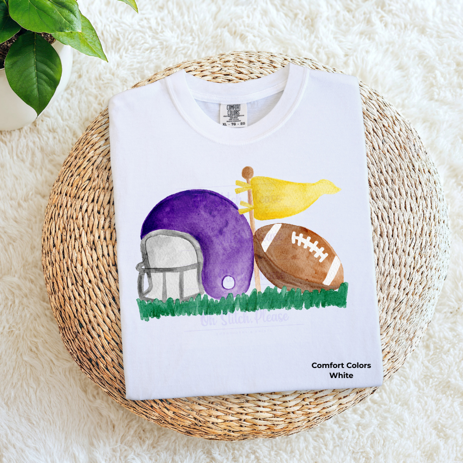 Purple & Gold Helmet, Football, Flag