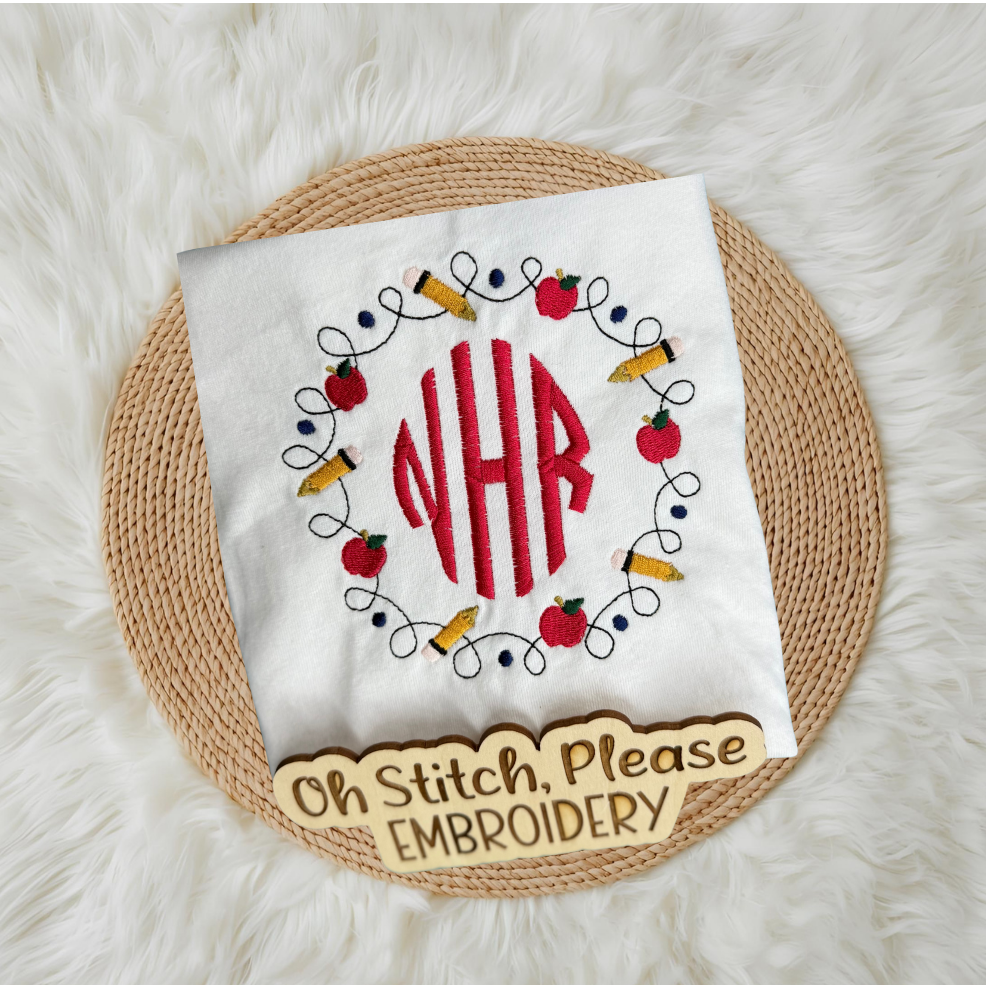 School Supplies Frame | Pencil & Apple