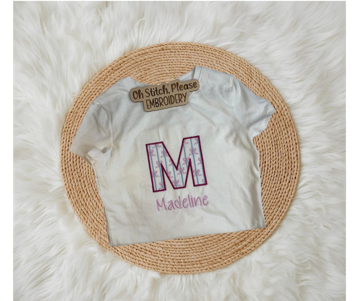 Bows & Stripes Grand Millennial | Initial w/Name