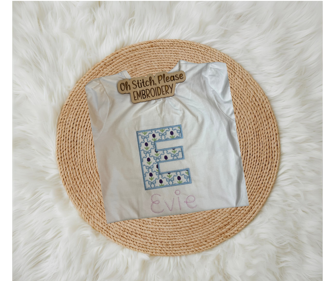 Tulips & Bows Grand Millennial Initial