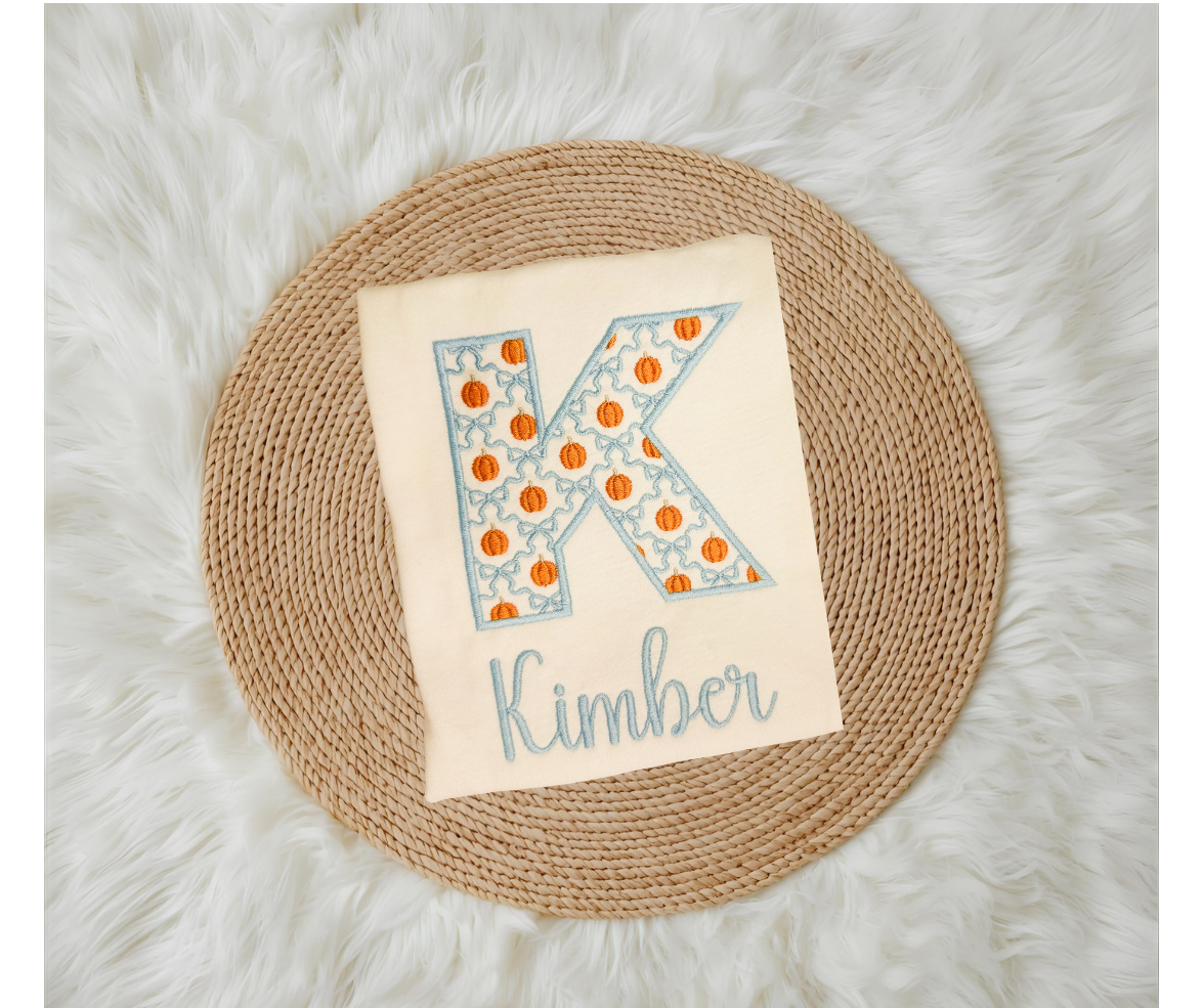 Pumpkin & Bows Grand Millennial Initial