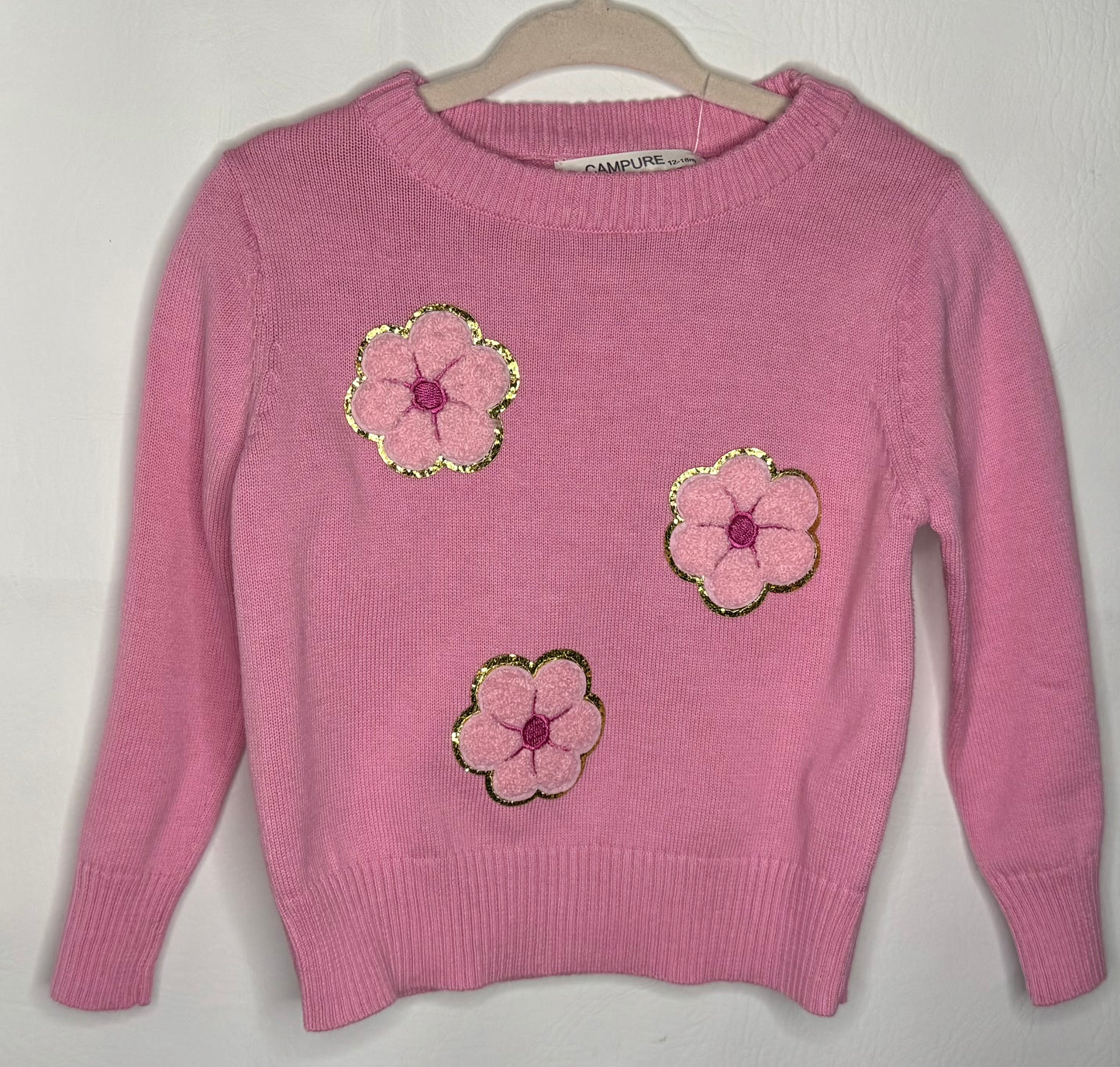 Pink Flower Sweater (Ready to Ship)