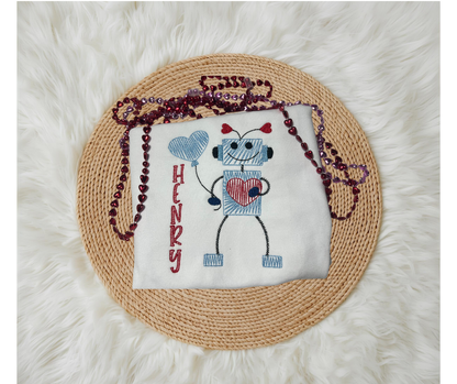 Valentine Square Robot Scribble Sketch