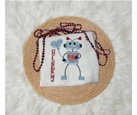 Valentine Square Robot Scribble Sketch