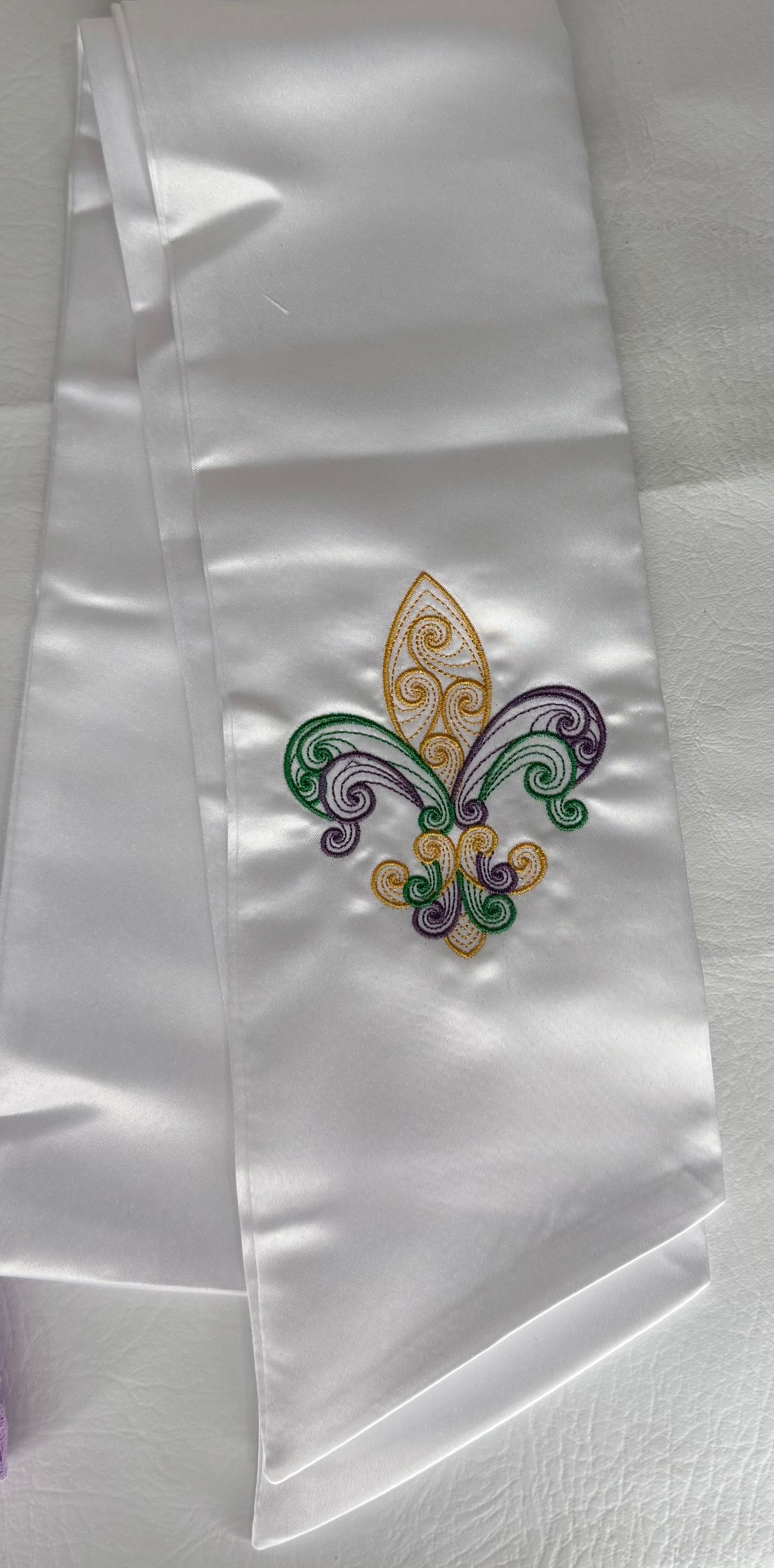 Wreath Sash  Fleur De Lis