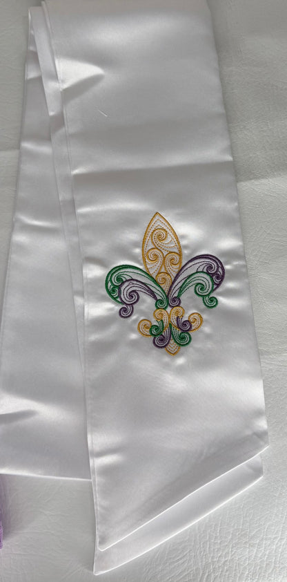 Wreath Sash  Fleur De Lis