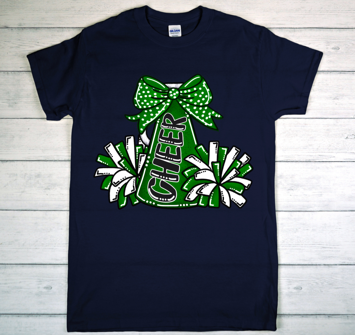 Cheer Megaphone and Pom in Green