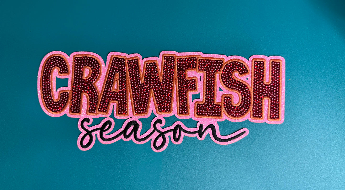 Crawfish Season  Sequin & Glitter Patch