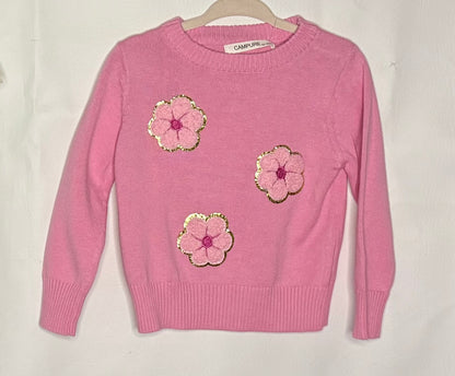 Pink Flower Sweater (Ready to Ship)