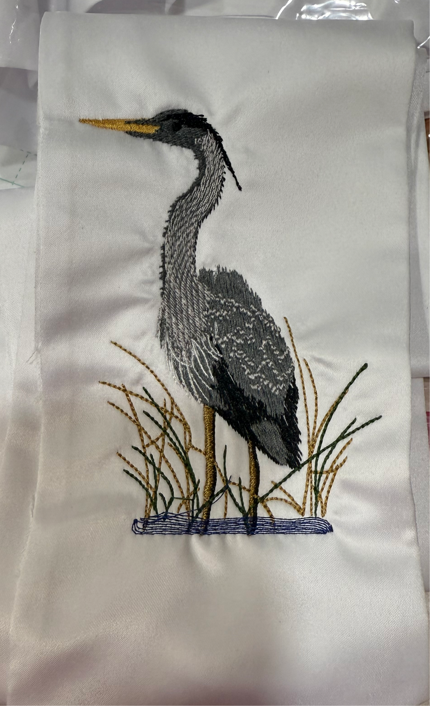 Blue or Gray Heron Wreath Sash