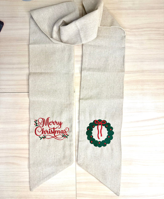 Christmas Wreath Sash | Wreath & Merry Christmas