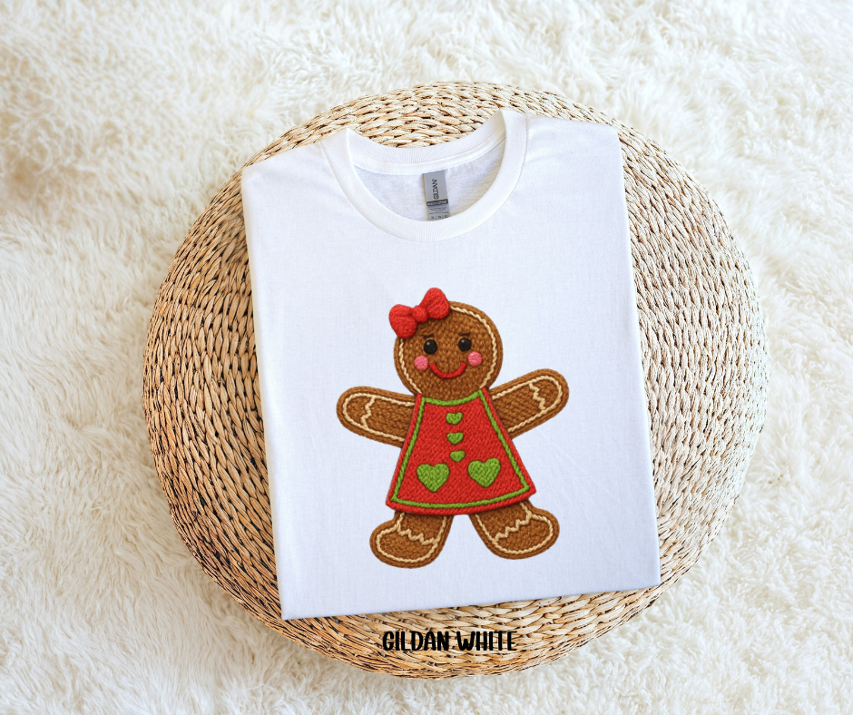 Gingerbread Girl w/Faux Yarn
