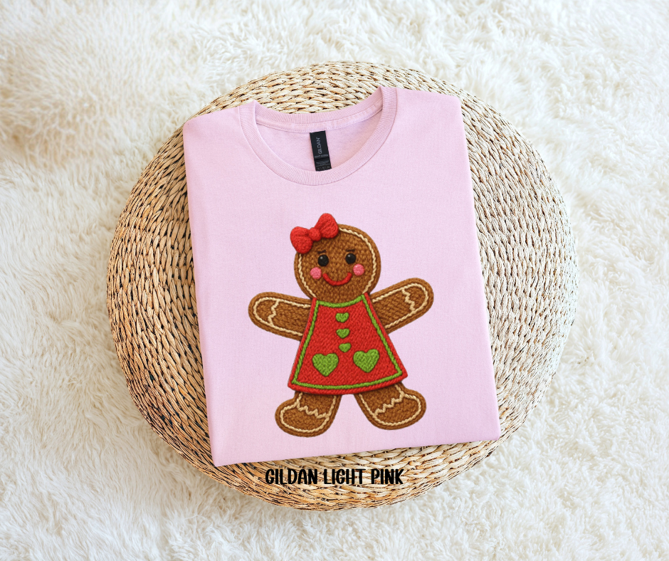 Gingerbread Girl w/Faux Yarn