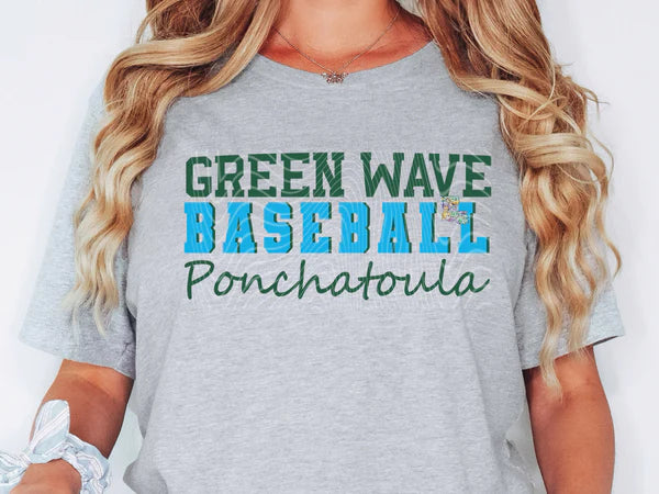 Ponchatoula High School Green Wave Baseball Spirit Shirt