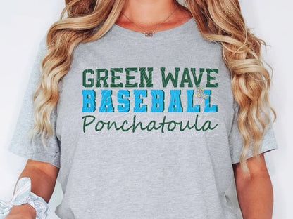 Ponchatoula High School Green Wave Baseball Spirit Shirt