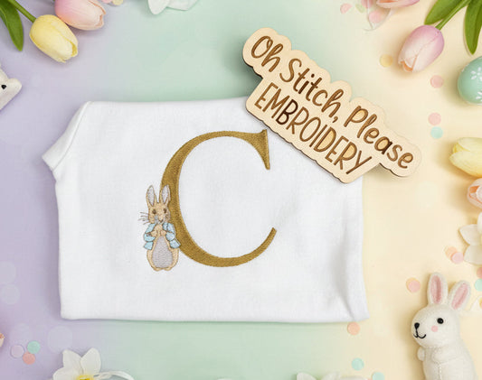 Peter Rabbit Easter Shirt with Initial