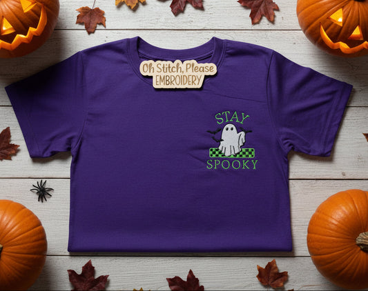 Stay Spooky Ghost with Checkered Design