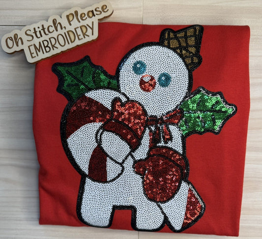 Mr. B Flying Snowman Sequin T-Shirt or Sweatshirt