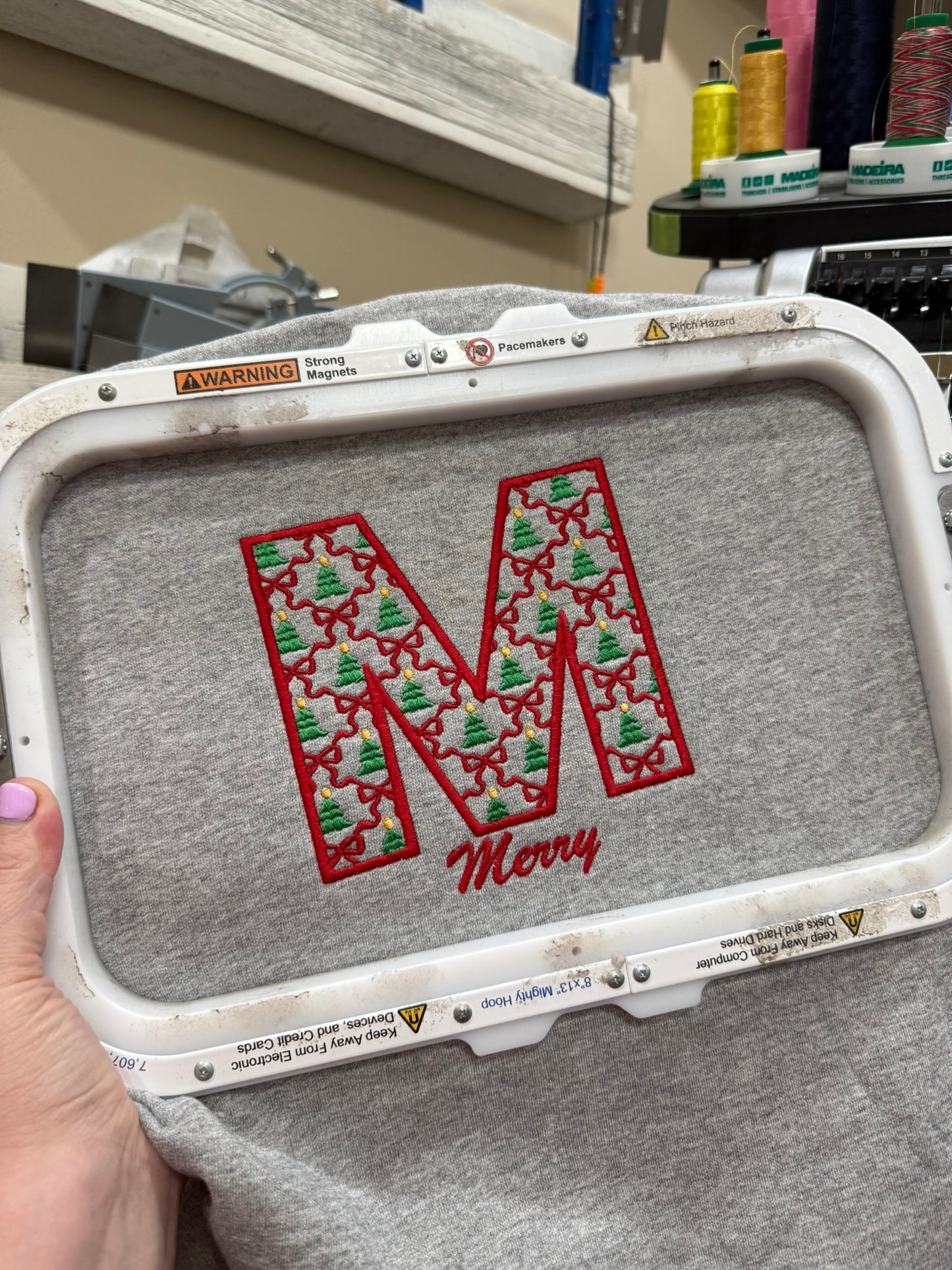 Christmas Initial w/bows and trees