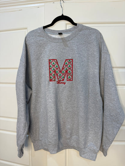 Christmas Initial w/bows and trees