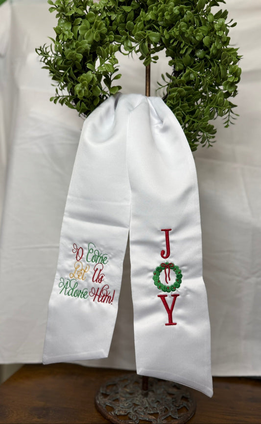 Oh Come Let Us Adore Him | Joy  | Wreath Sash