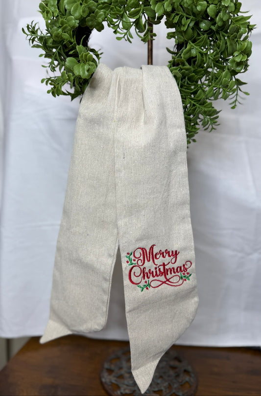 Wreath Sash | Merry Christmas Script