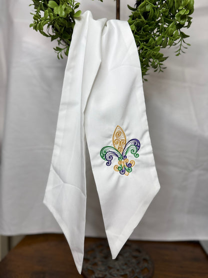 Mardi Gras Wreath Sash | Fleur De Lis Lace