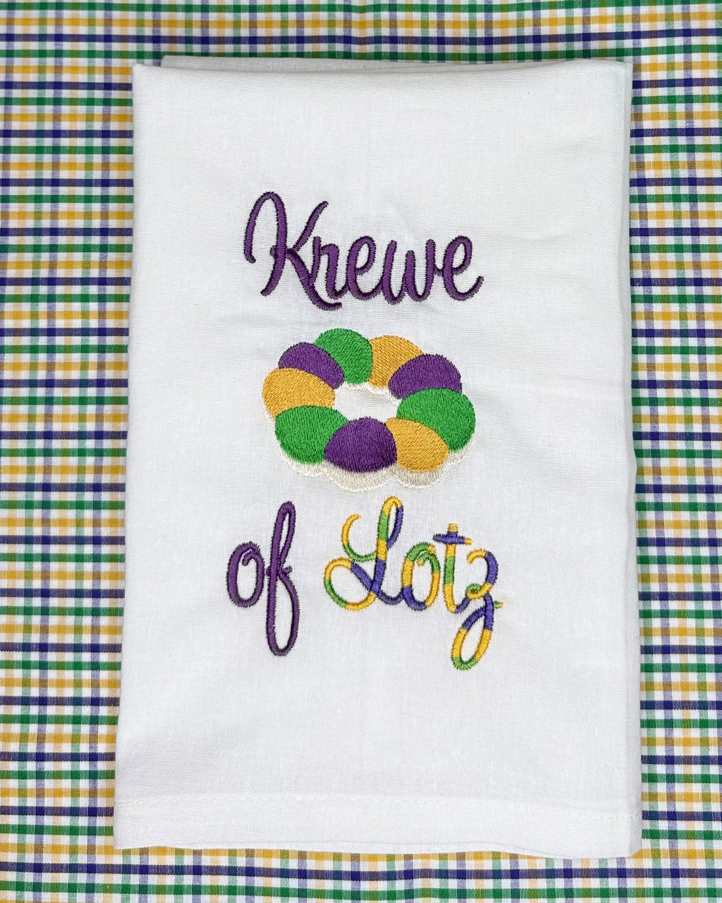 Mardi Gras Towel Krewe of Last Name