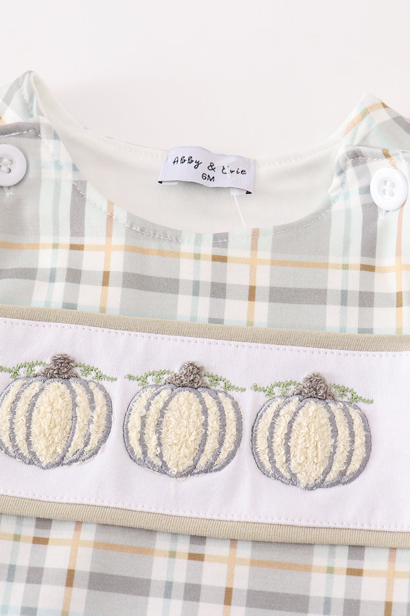 Fall Pumpkin Trio French Knot Romper
