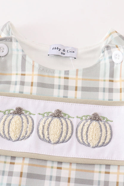 Fall Pumpkin Trio French Knot Romper