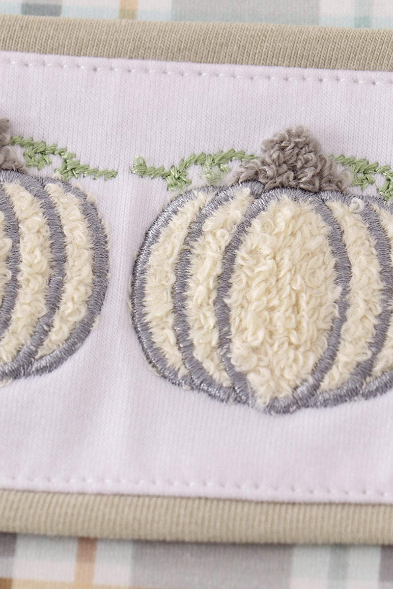 Fall Pumpkin Trio French Knot Romper