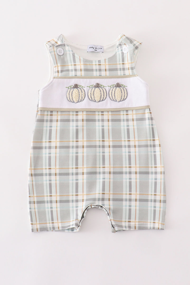 Fall Pumpkin Trio French Knot Romper