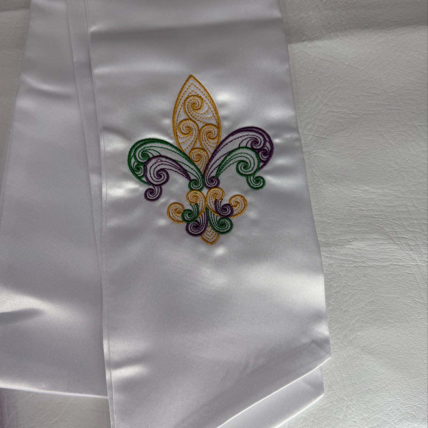 Wreath Sash  Fleur De Lis