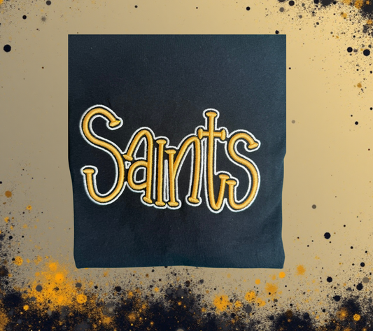 Saints Puff Embroidery with Outline Stitch