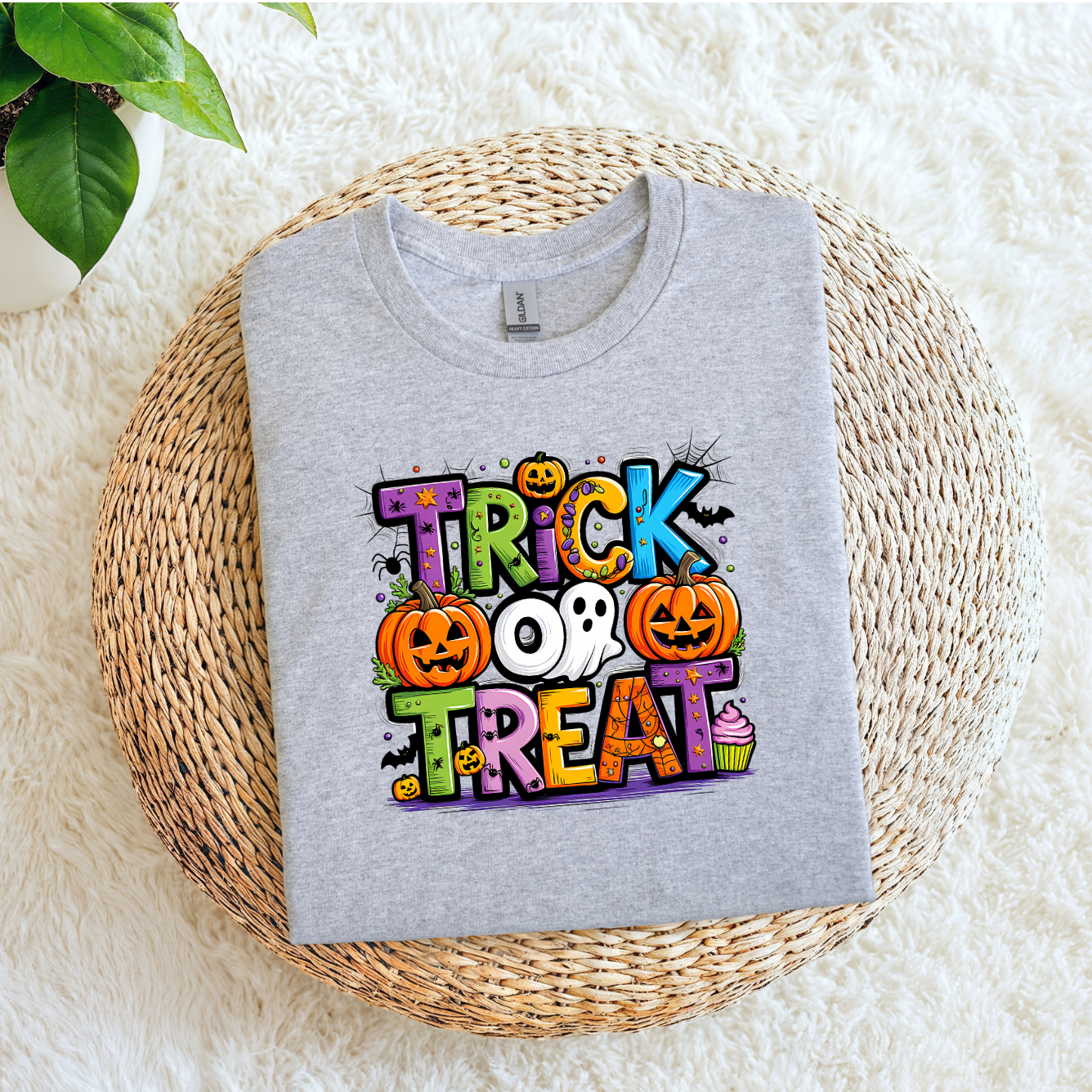 Colorful Trick or Treat  Ghost & Pumpkin
